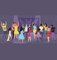 people dancing and having fun in nightclub men vector image