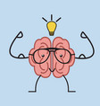 brain with glasses vector image