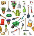 seamless pattern gardening vector image