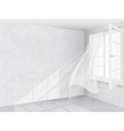 window and curtains in bright interior vector image