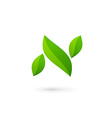letter n eco leaves logo icon design template vector image