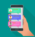 customer reviews review rating on mobile phone vector image