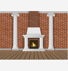 Classic interior with panel moldings and windows Vector Image