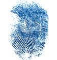 grunge fingerprint in blue tones isolated on white vector image