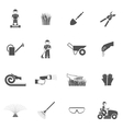 lawn man icon set vector image vector image