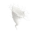 realistic whirlwind tornado twister milk splash vector image vector image