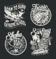 surfing vintage monochrome designs vector image