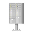 apartment mailbox on pillar isolated white vector image vector image