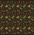 christmas floral seamless pattern vector image vector image