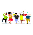funny dancing women set vector image