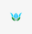 flower earth globe logo tulip planet leaf vector image vector image