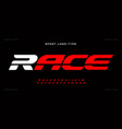 sports alphabet for racing super hero vector image vector image