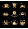 crown logo set vector image