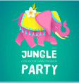 cute elephant jungle party indian design exotic vector image