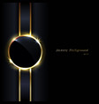 elegant black glossy circles golden border vector image vector image