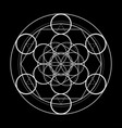 sacred geometry symbol metatrons cube on black vector image