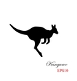 black silhouette of a kangaroo on a white vector image