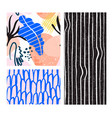 collage contemporary floral and stripes shapes vector image vector image