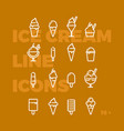 ice cream linear icons invert vector image