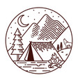 camping at night line vector image vector image