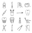 dental care icons set outline style vector image