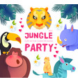 jungle party cute exotic animals design children vector image vector image