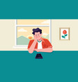 waiting for phone call vector image vector image