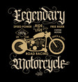 motorcycle sport t-shirt emblem vector image