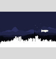 night cityscape background with buildings vector image