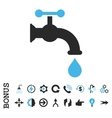 water tap flat icon with bonus vector image