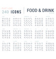 collection linear icons food and drinks vector image vector image