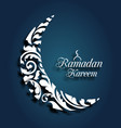 crescent islamic for ramadan kareem ornamental vector image
