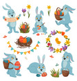 easter decorations big set vector image vector image