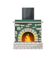 home fireplace or hearth with burning fire flames vector image vector image