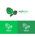 hop logo design template beer and bar vector image