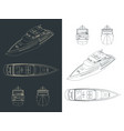 luxury yacht blueprints vector image vector image