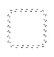 square frame with bunny pawprints hare feet steps vector image vector image