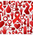 hiv icon set pattern background vector image vector image