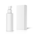 3d white glossy cosmetic bottle tube package vector image vector image