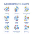 business cooperatives concept icons set vector image vector image