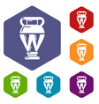 egyptian vase icons hexahedron vector image vector image