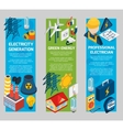 electricity isometric banner set vector image