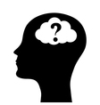 human head silhouette with a question mark vector image