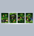 st patricks day party flyer set with leprechauns vector image vector image