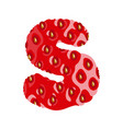 strawberry font letter s alphabetical character vector image vector image
