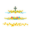 easter floral borders isolated vector image