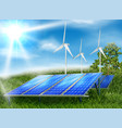 ecological energy sun and wind vector image