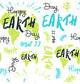 happy earth day seamless pattern with hand drawing vector image vector image