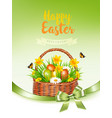 holiday easter getting card with a colorful eggs vector image vector image