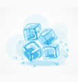 ice cubes with water drops vector image